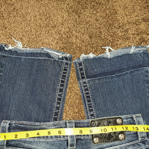 Miss Me Mid-rise Boot Jeans With Embroidery,Riveting, Rhinestones &Flap Pockets - Picture 6 of 14